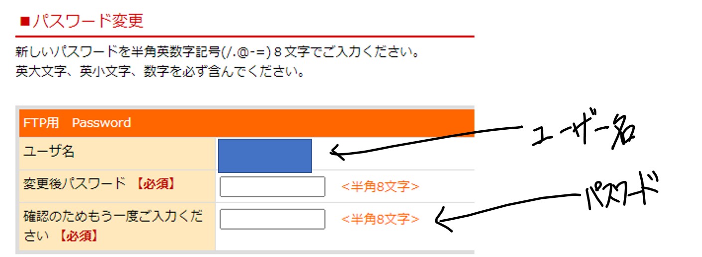 楽天のFTPのユーザー名の確認をする
